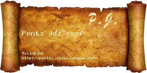Pentz József névjegykártya